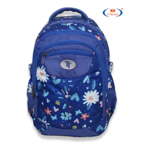 Multi-Pocket Comfort Backpack with Navy Bloom Scatter Print