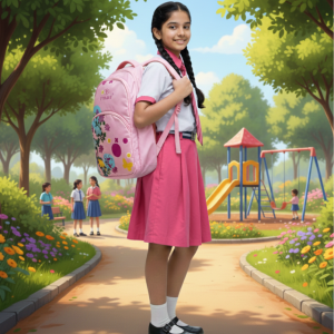 T-TRAXX School Bag for Kids (5th–7th Std) | Durable 2-Compartment Backpack