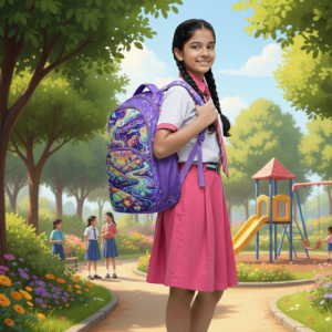 T-TRAXX School Bag for Kids (5th–7th Std) | Durable 2-Compartment Backpack