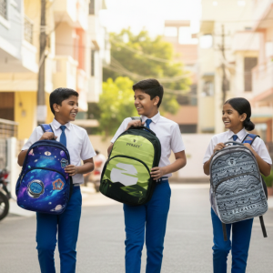 T-TRAXX School Bag for Kids (5th–7th Std) | Durable 2-Compartment Backpack